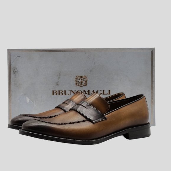 Bruno Magli Other - Bruno Magli Arezzo Burnished Leather Penny Loafer